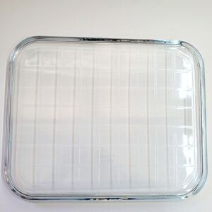Vintage PYREX England Clear Glass Baking Tray, 12.75" x 10.25", Grid Checkered